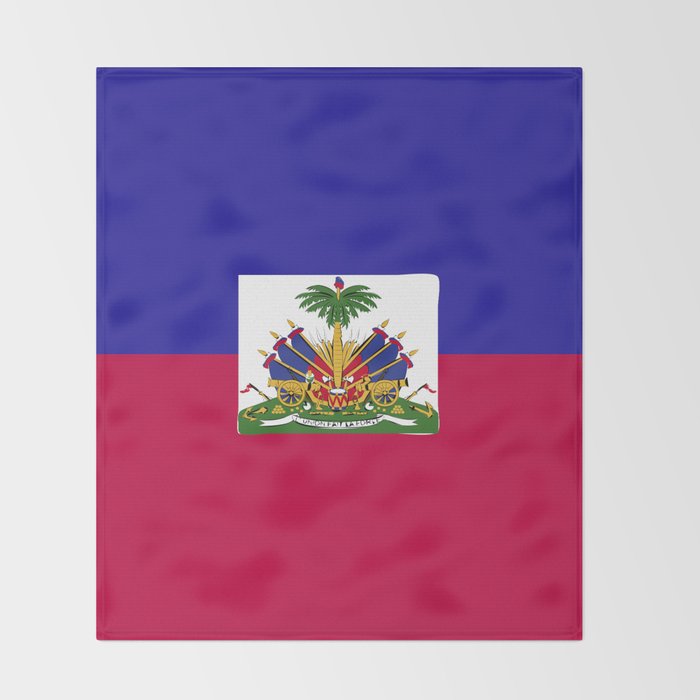 Haiti flag emblem Throw Blanket Gallery Image 2