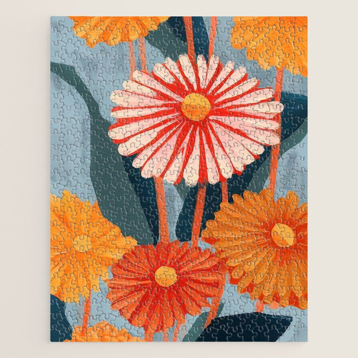 Dahlia Flower Painting Jigsaw Puzzle Gallery Image 1