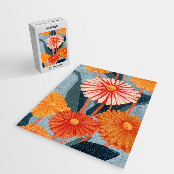 Dahlia Flower Painting Jigsaw Puzzle Gallery Image 2