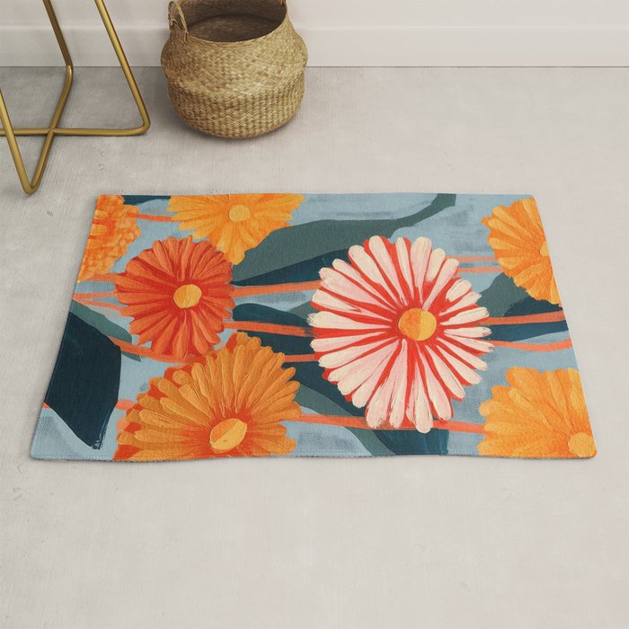 Dahlia Flower Painting Rug Gallery Image 1