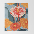 Dahlia Flower Painting Throw Blanket Gallery Image 2