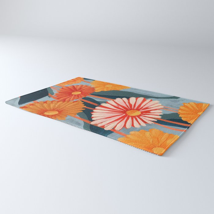 Dahlia Flower Painting Rug Gallery Image 3