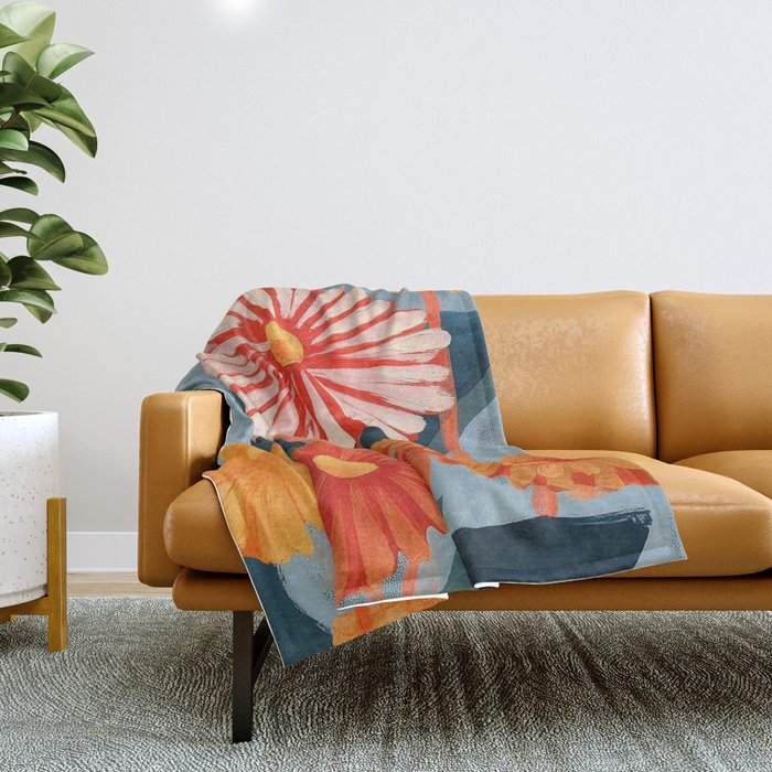 Dahlia Flower Painting Throw Blanket Gallery Image 1