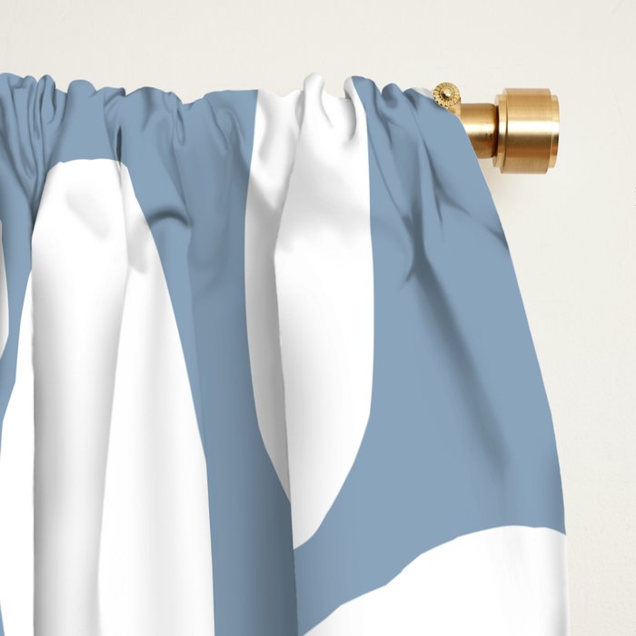 Daisy Time Retro Floral Pattern in Light Blue, White, and Mustard Window Curtain Gallery Image 2