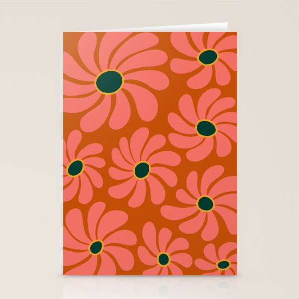 Retro Super Bloom - 70's Vibe Boho Colors Stationery Card Gallery Image 2