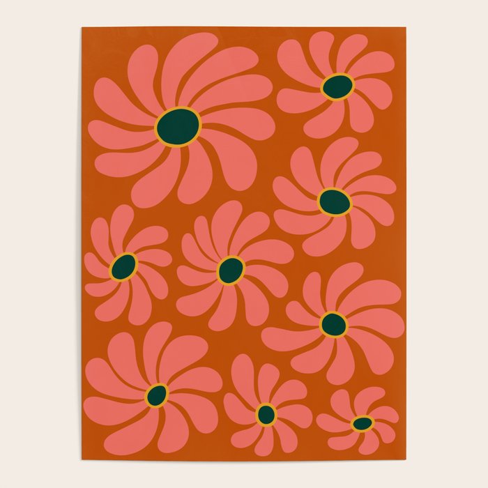 Retro Super Bloom - 70's Vibe Boho Colors Poster Gallery Image 4