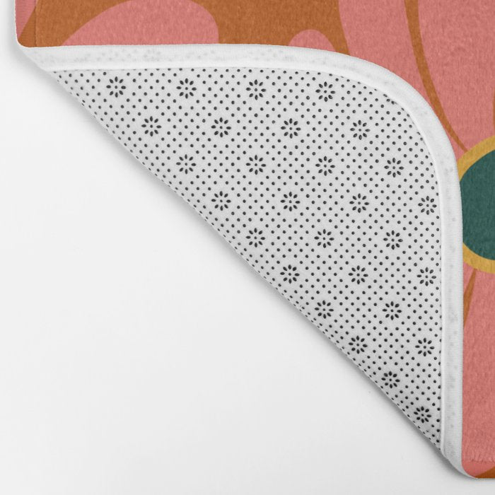 Retro Super Bloom - 70's Vibe Boho Colors Bath Mat Gallery Image 2