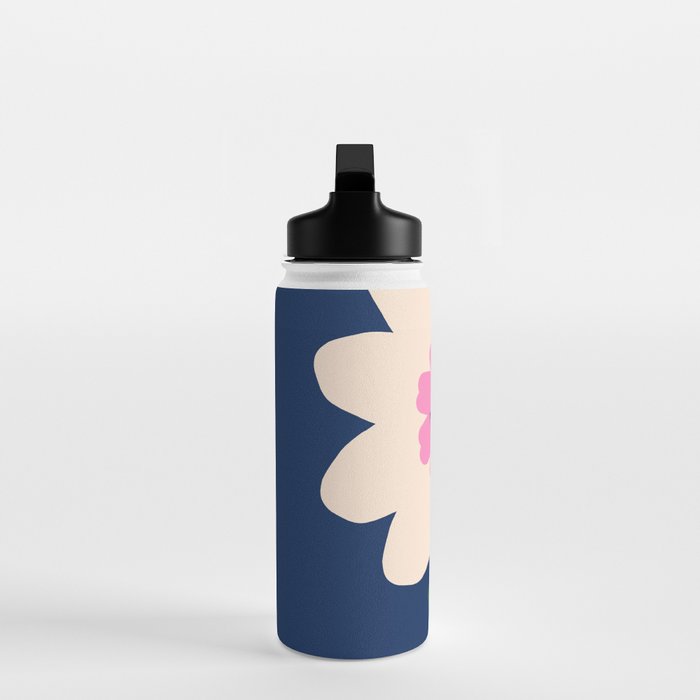 Sunflower - navy & pink Water Bottle Gallery Image 3