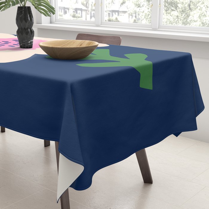 Sunflower - navy & pink Tablecloth Gallery Image 3