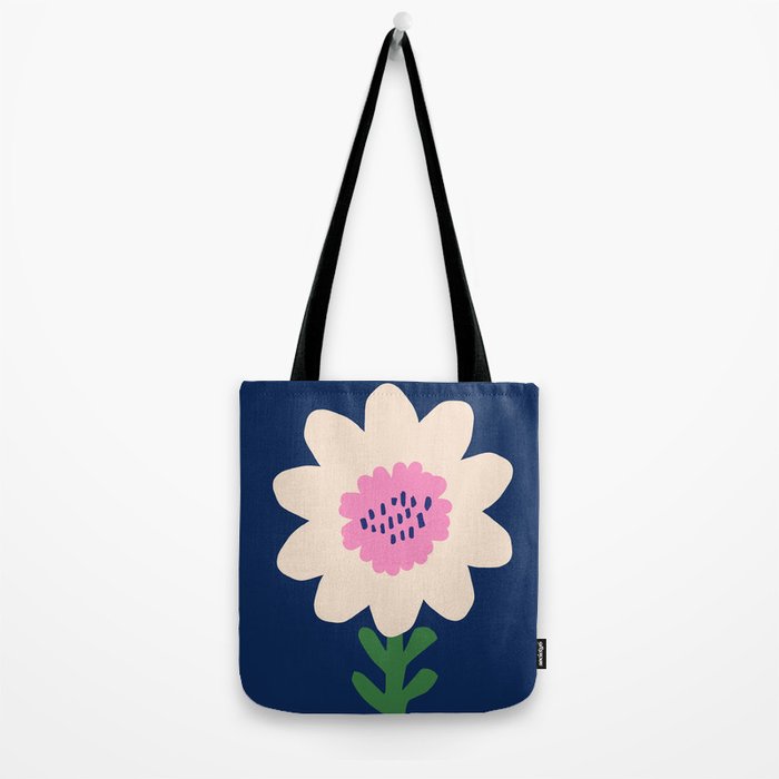 Sunflower - navy & pink Tote Bag Gallery Image 2