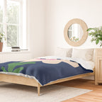 Sunflower - navy & pink Duvet Cover Gallery Image 2