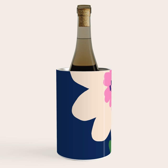 Sunflower - navy & pink Wine Chiller Gallery Image 2