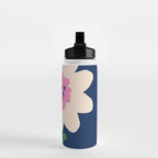 Sunflower - navy & pink Water Bottle Gallery Image 2