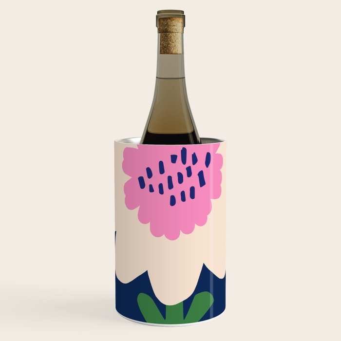 Sunflower - navy & pink Wine Chiller Gallery Image 1