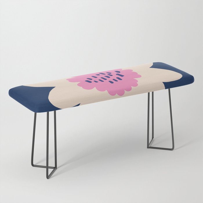 Sunflower - navy & pink Bench Gallery Image 1