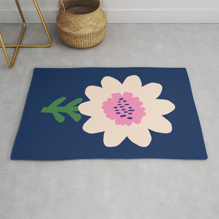 Sunflower - navy & pink Rug Gallery Image 1
