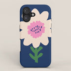 Sunflower - navy & pink iPhone Case Gallery Image 1