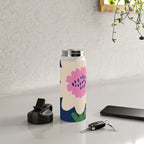 Sunflower - navy & pink Water Bottle Gallery Image 4