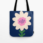 Sunflower - navy & pink Tote Bag Gallery Image 1
