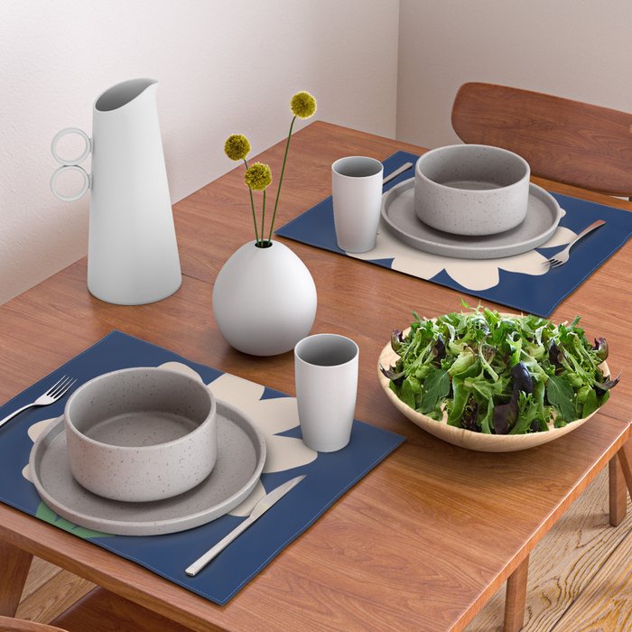 Sunflower - navy & pink Placemat Gallery Image 2