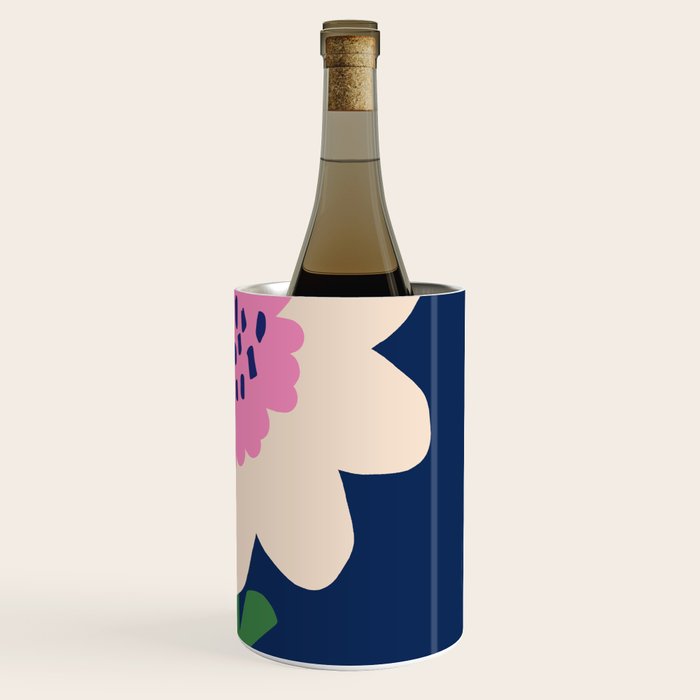 Sunflower - navy & pink Wine Chiller Gallery Image 3