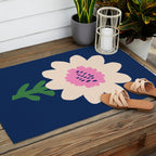 Sunflower - navy & pink Outdoor Rug Gallery Image 2