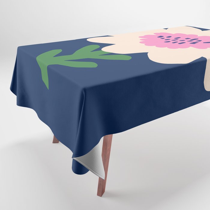 Sunflower - navy & pink Tablecloth Gallery Image 1