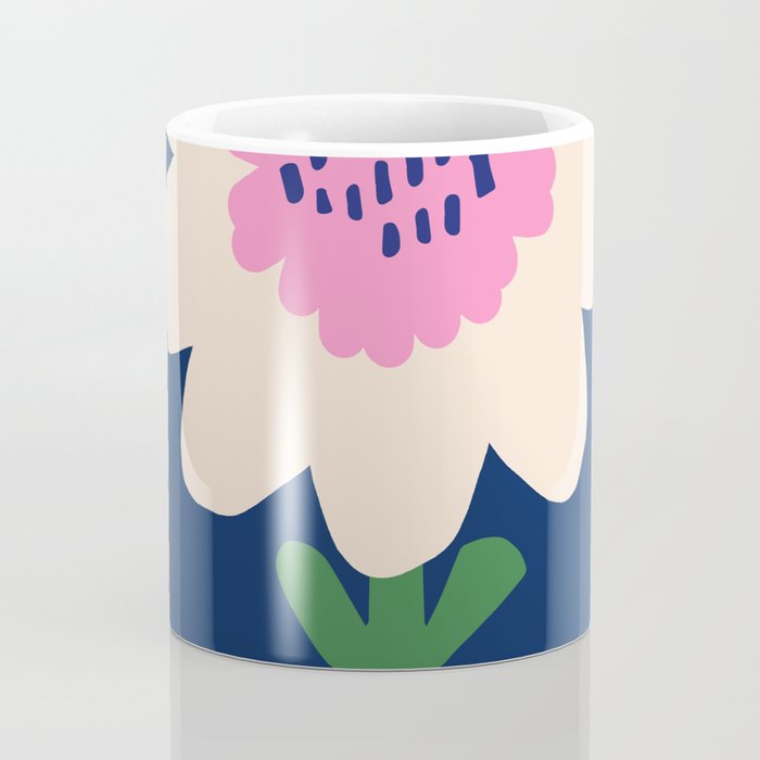 Sunflower - navy & pink Coffee Mug Gallery Image 4