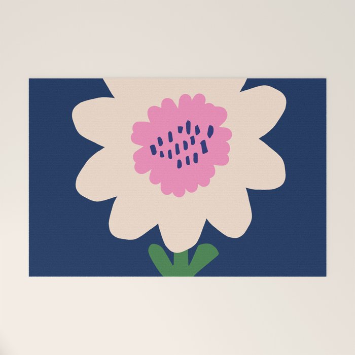 Sunflower - navy & pink Welcome Mat Gallery Image 1