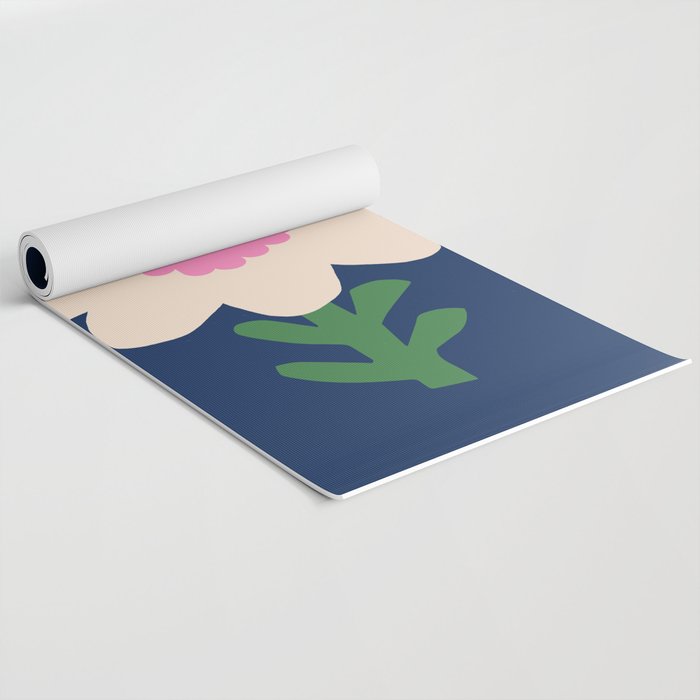 Sunflower - navy & pink Yoga Mat Gallery Image 2