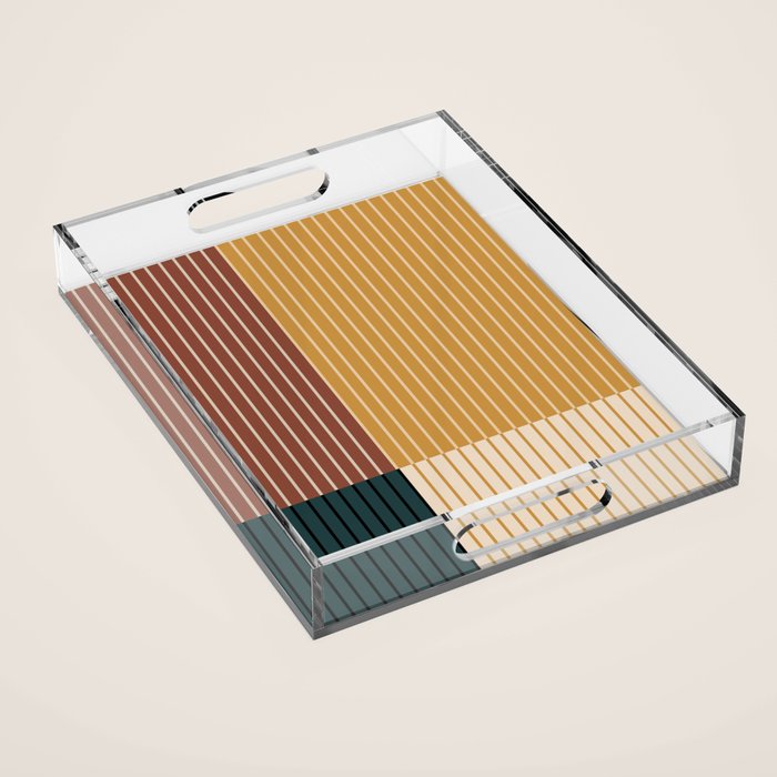 Color Block Line Abstract XV Acrylic Tray Gallery Image 1