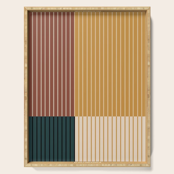 Color Block Line Abstract XV Serving Tray Gallery Image 1