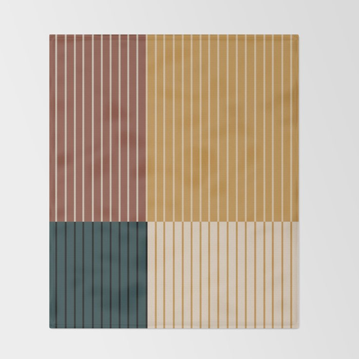Color Block Line Abstract XV Throw Blanket Gallery Image 2