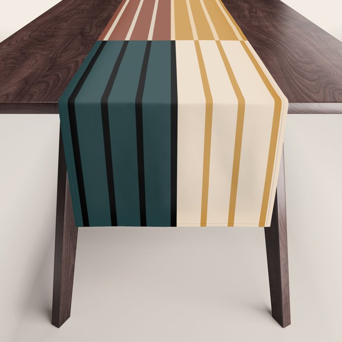 Color Block Line Abstract XV Table Runner Gallery Image 1