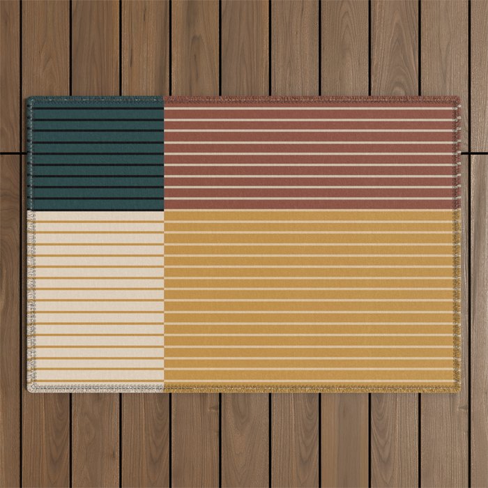 Color Block Line Abstract XV Outdoor Rug Gallery Image 1