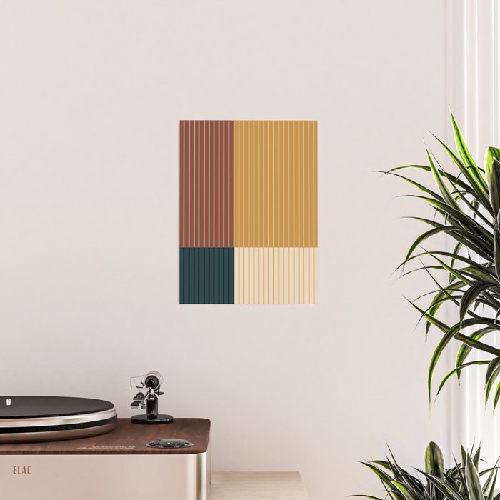 Color Block Line Abstract XV Poster Gallery Image 2