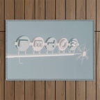 Motel Sign Photo Art Print | Light Blue Pastel Sky Summer Photograph Outdoor Rug Gallery Image 1