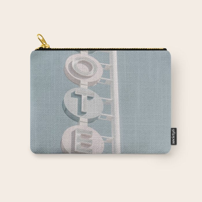 Motel Sign Photo Art Print | Light Blue Pastel Sky Summer Photograph Carry All Pouch Gallery Image 1