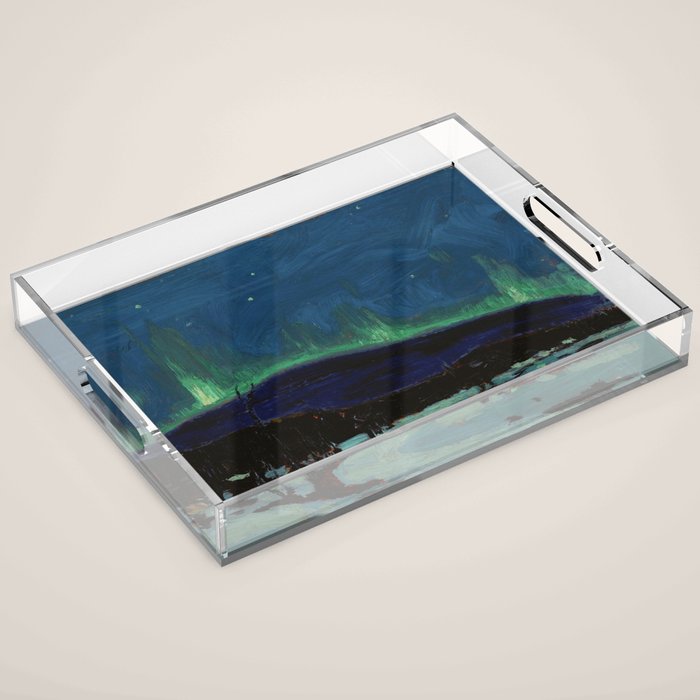 Tom Thomson Northern Lights Canadian Landscape Artist Acrylic Tray Gallery Image 1