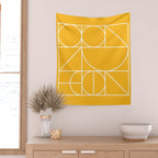 Modern Geometric 77 Yellow Wall Tapestry Gallery Image 2