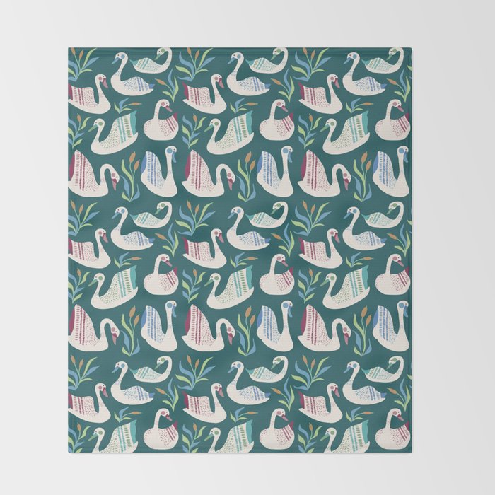Swans Pond Throw Blanket Gallery Image 2