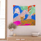 Relaxing with Cat Wall Tapestry Gallery Image 2