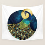Golden Peacock Wall Tapestry Gallery Image 4