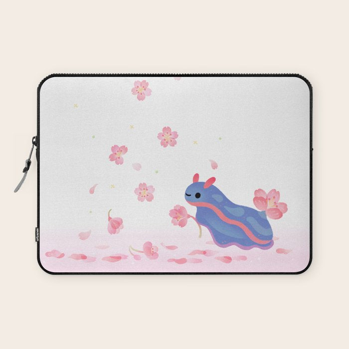 Cherry blossom slug Laptop Sleeve Gallery Image 1