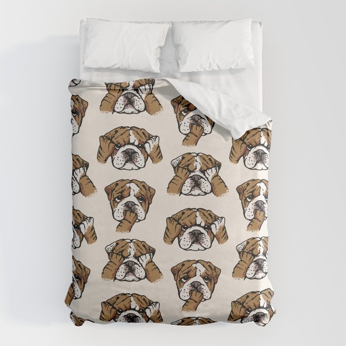 No Evil English Bulldog Duvet Cover Gallery Image 1