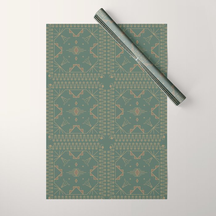 Lost Desert - Green Wrapping Paper Gallery Image 1
