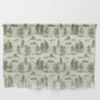 Green Alien Abduction Toile De Jouy Pattern Wall Hanging Gallery Image 1