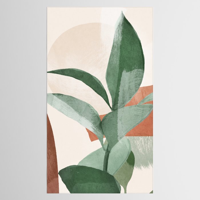 Modern Abstract Art Plant 3 Tablecloth Gallery Image 2