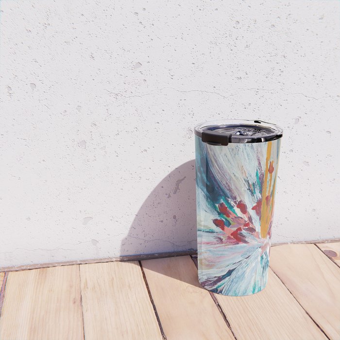 Painted Lily: an abstract floral design by Alyssa Hamilton Art Travel Mug Gallery Image 4