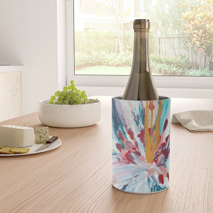 Painted Lily: an abstract floral design by Alyssa Hamilton Art Wine Chiller Gallery Image 4